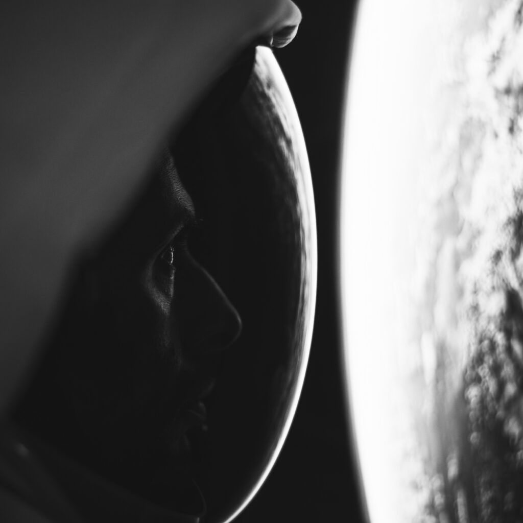 Astronaut looking at earth